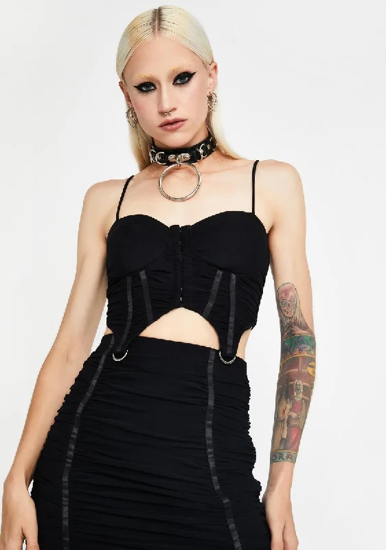 Stylish Women's Outerwear Apparel Onyx In The Spotlight Bustier Crop Top