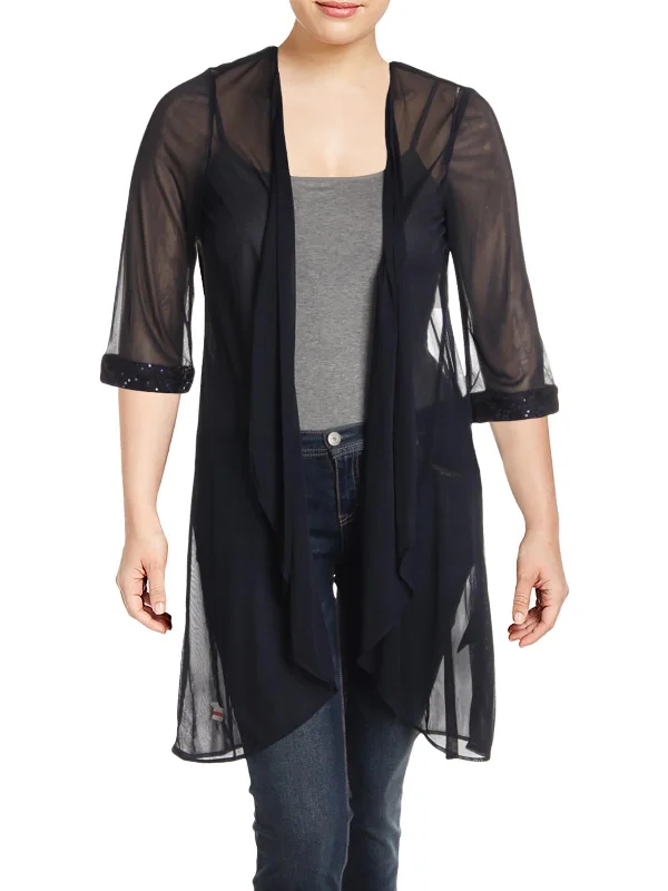 Women's Clothing Sale Online Womens Sheer Sequins Cardigan Top