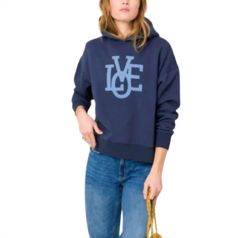 Graceful Fashion Boyfriend Lovgo Hoodie In Indigo