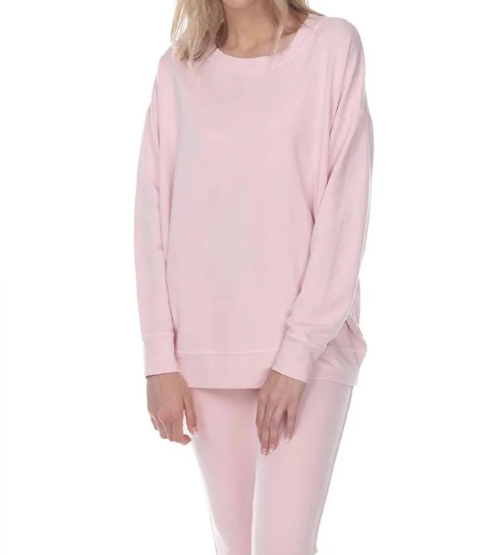 Women's Resort Attire Taylor French Terry Crew Neck Sweatshirt In Blush