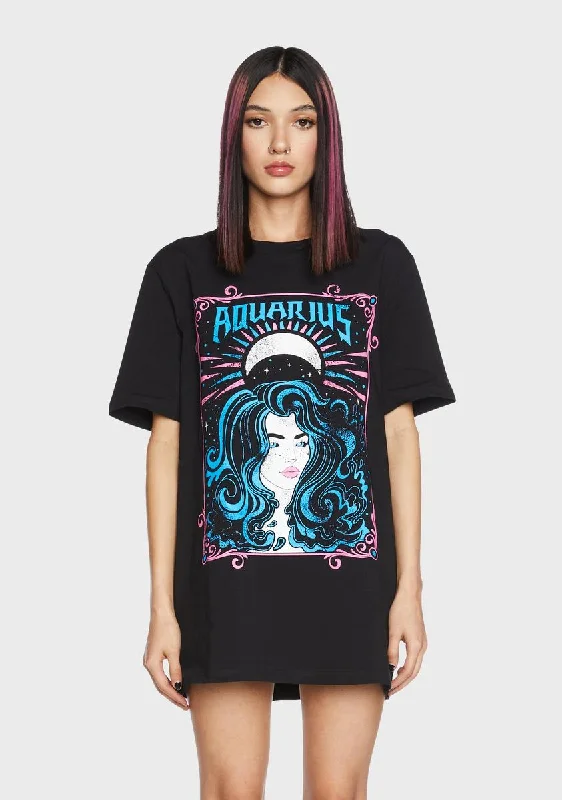 Clothes For Women Celestial Minded Aquarius Graphic Tee