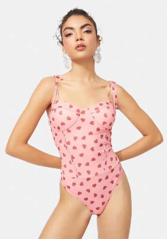 Women's Plus-Size Apparel Love Is Upon Us Heart Print Bodysuit