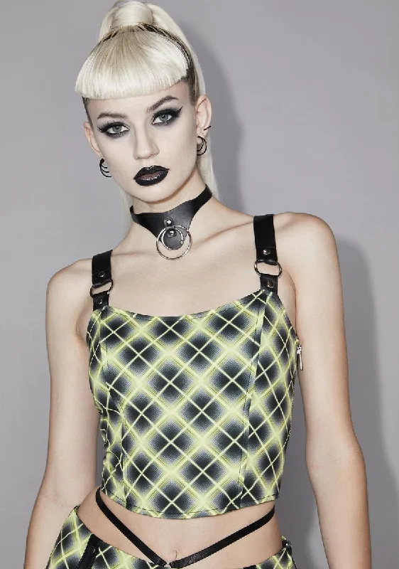 Evening Elegance Vile And Entitled Plaid Crop Top