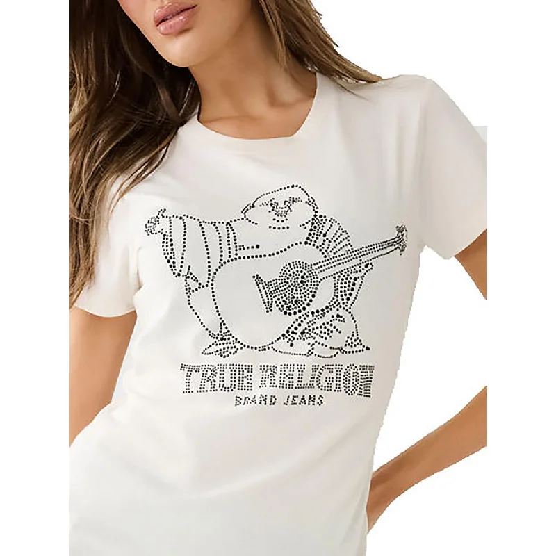 Women's Vintage-Inspired Outfit Womens Embellished Tee Graphic T-Shirt
