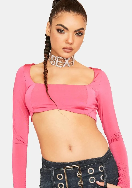 Women's Evening Wear Attire Straight To The Point Crop Top