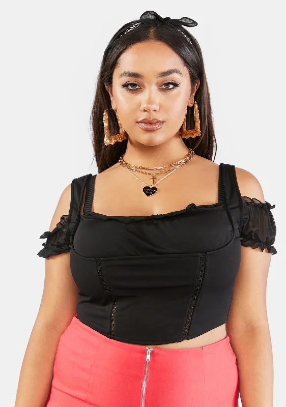 Comfortable Women's Apparel Plus Shoulda Coulda Corset Crop Top