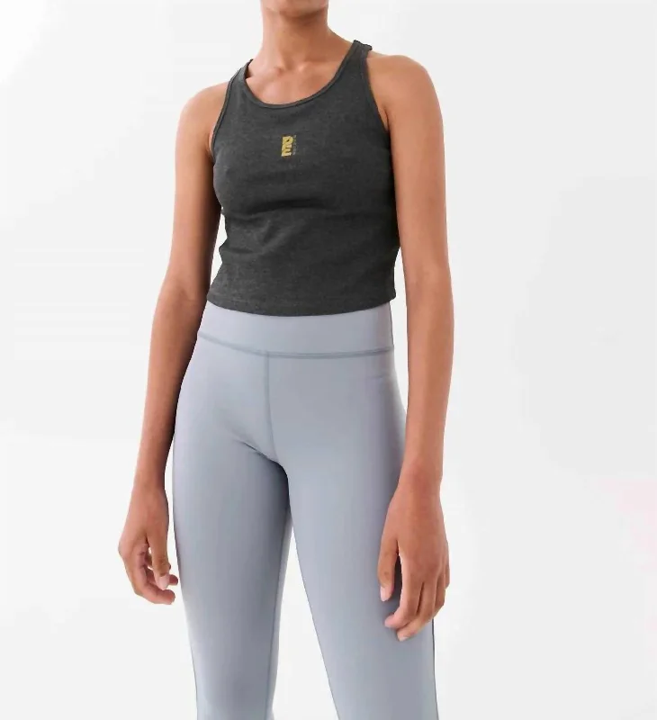 Women's Evening Wear Attire Backcheck Tank Top In Dark Shadow