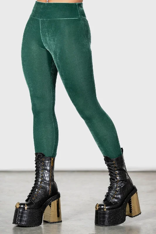 Women's Trendy Clothes Hematite Leggings [GREEN]