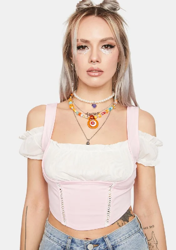 Vibrant Femme Fashion Baby Shoulda Coulda Corset Crop Top