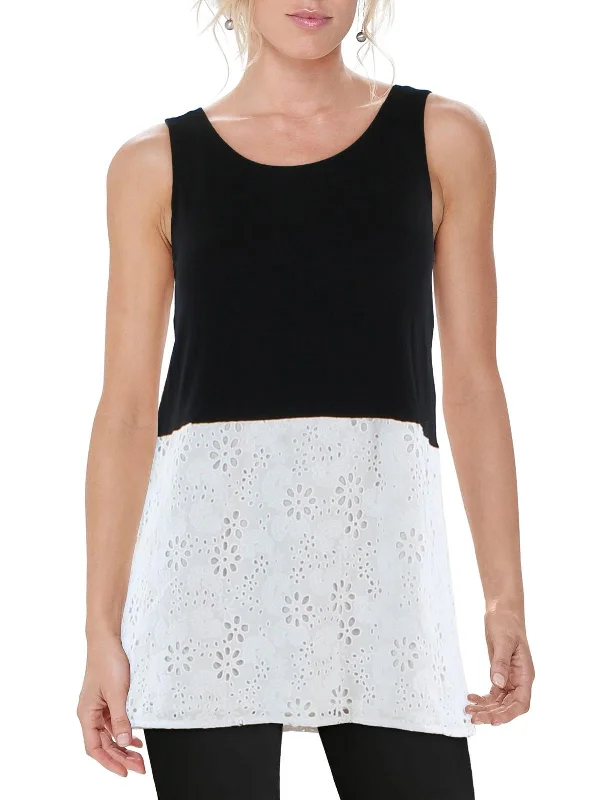 Big Sale Event Womens Eyelet Embroidered Tank Top