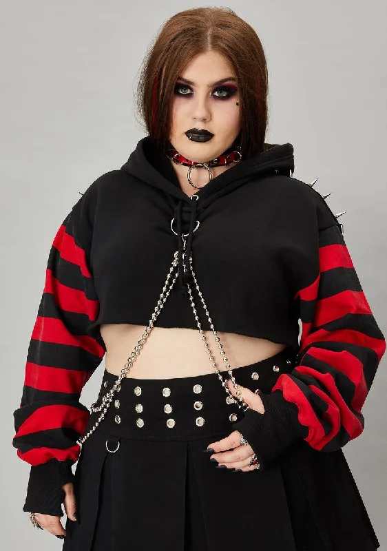 Classic Women's Fashion Plus Hear My Screams Crop Hoodie