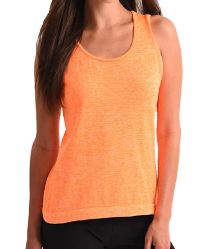 Early Bird Offer Heathered Bra-Friendly Tank Top In Orange