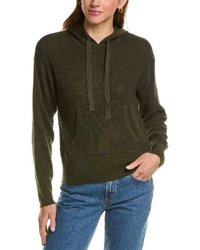Best Online Boutiques For Women Hannah Rose Waffle Stitch Cashmere-Blend Hoodie