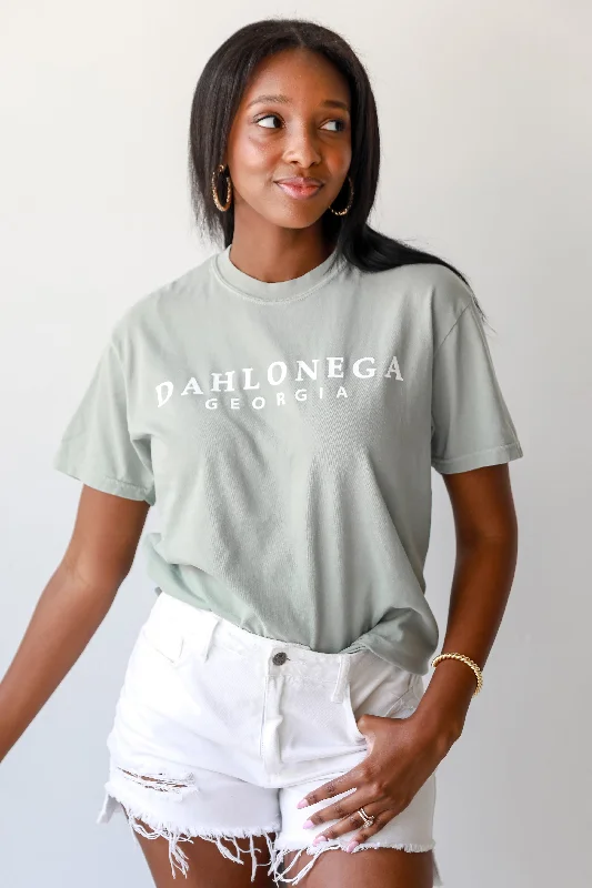 Women's Active Garments For Workouts Sage Dahlonega Georgia Block Letter Tee