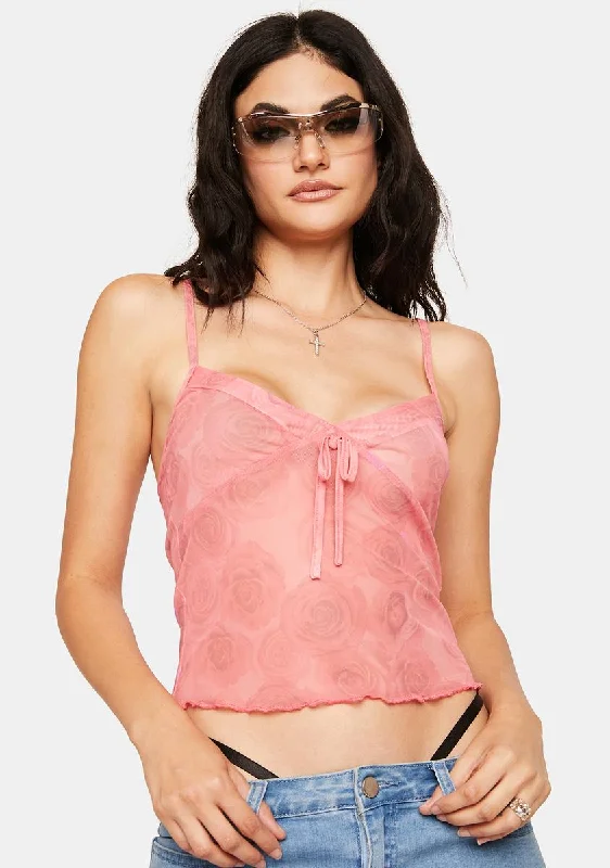 Chic And Comfortable Rose Love Bites Cami Top