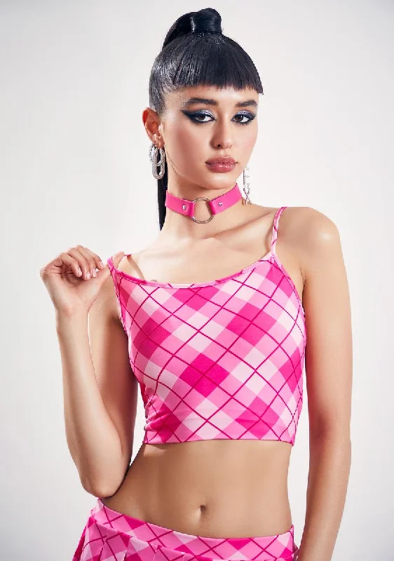 Women's Travel Outfit Set Diva Especially Gifted Plaid Tank Top