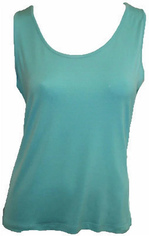 Edgy Fashion Bra-Friendly Tank Top In Aqua