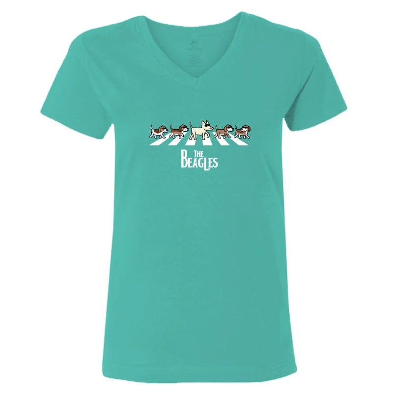 Women's Elegant Outfit The Beagles - Ladies T-Shirt V-Neck