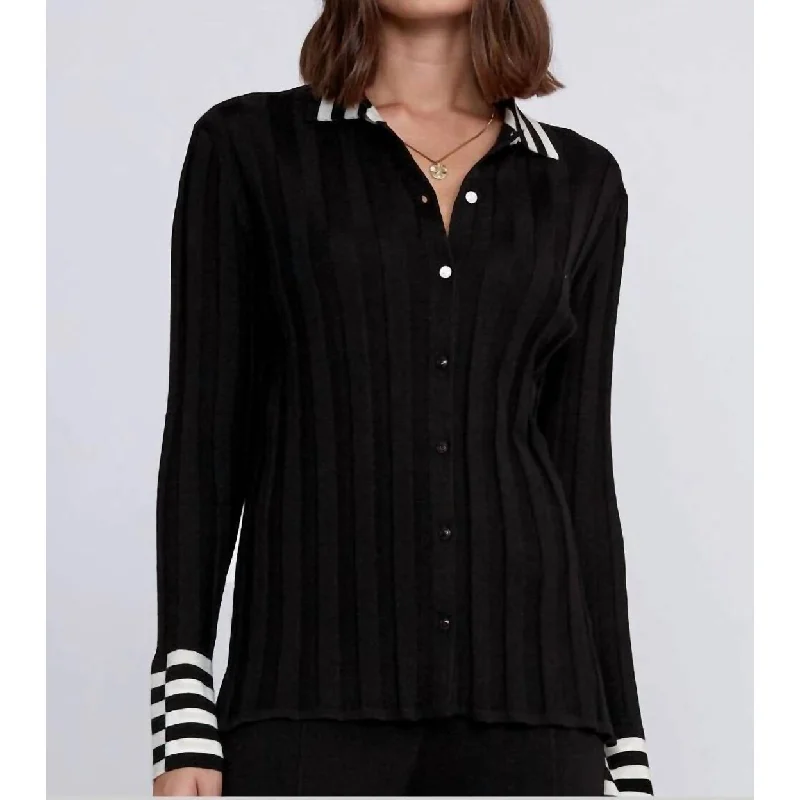 Best Online Clothing Boutiques Kor Ribbed Collared Cardigan