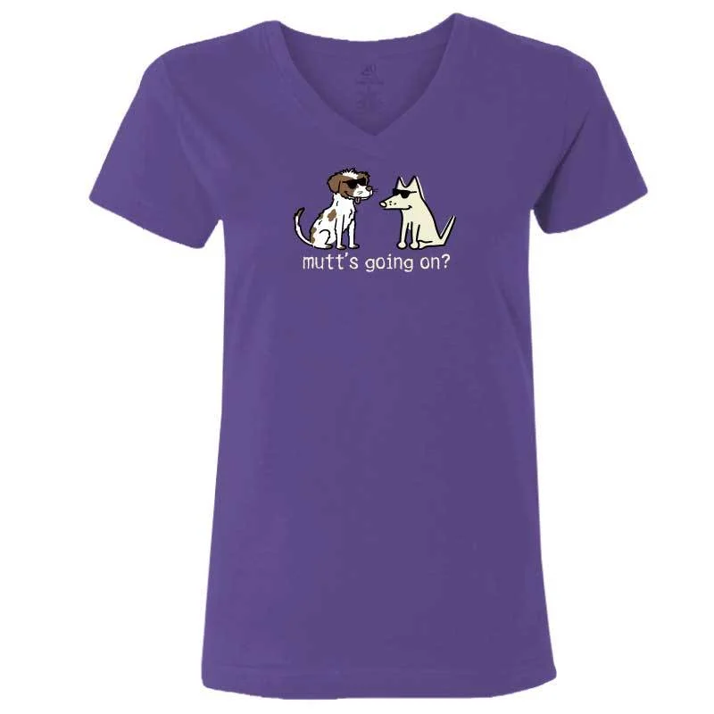 Women's Stylish Casual Garments Mutt's Going On - Ladies T-Shirt V-Neck