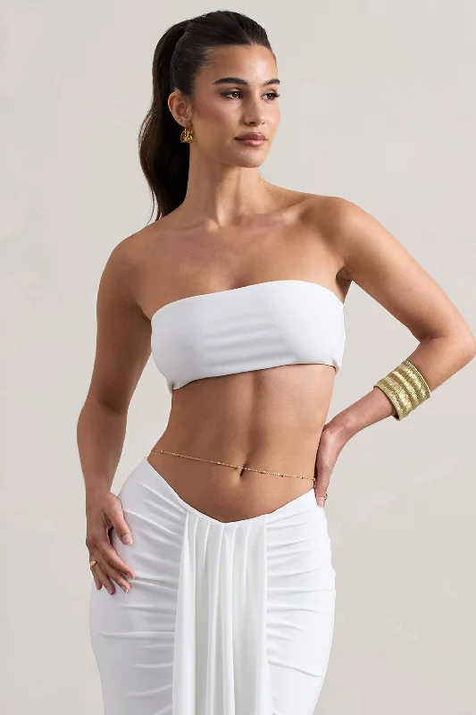Chic Women's Garments Vada | White Bandeau Crop Top