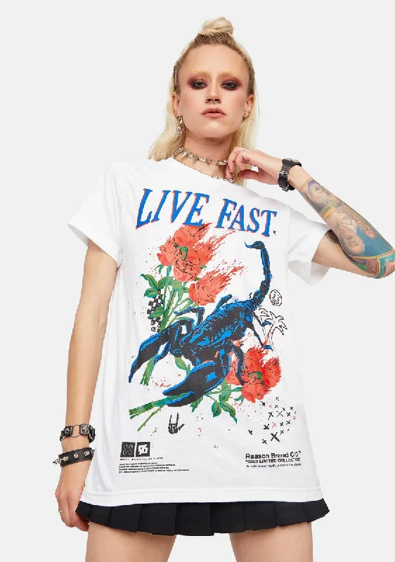 Women's Clothes Online Shopping Live Fast Graphic Tee