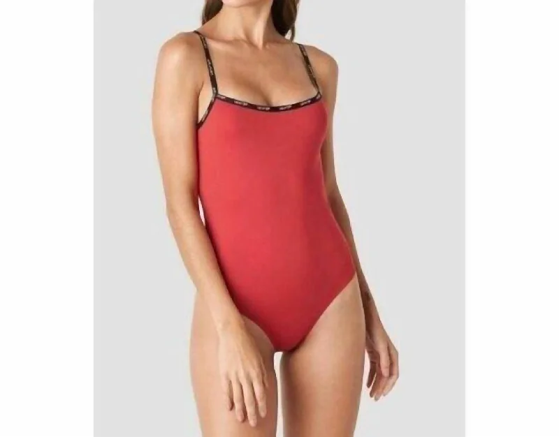 Affordable Women's Garments Paige Brilliant Contrast Straps Bodysuit In Red