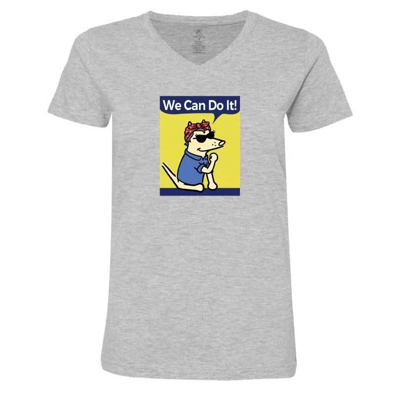 Casual Dresses for Women We Can Do It - Ladies T-Shirt V-Neck