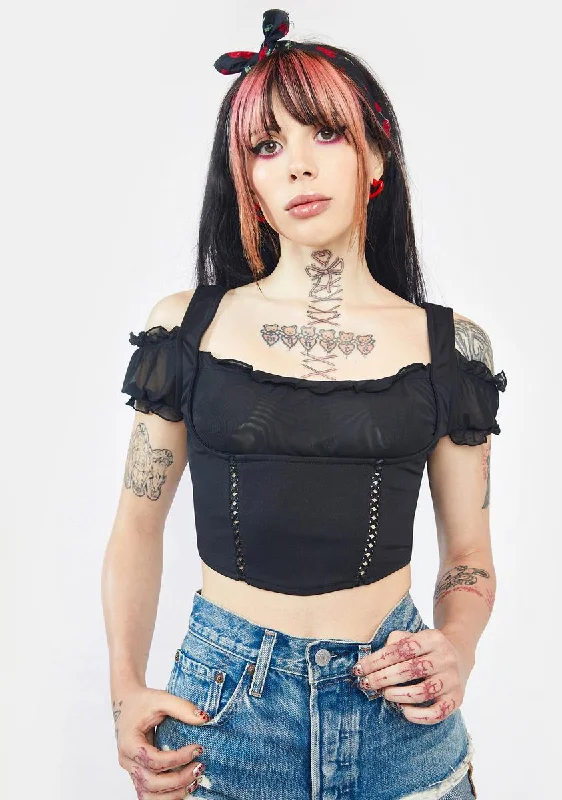 Women's Chic Apparel Shoulda Coulda Corset Crop Top