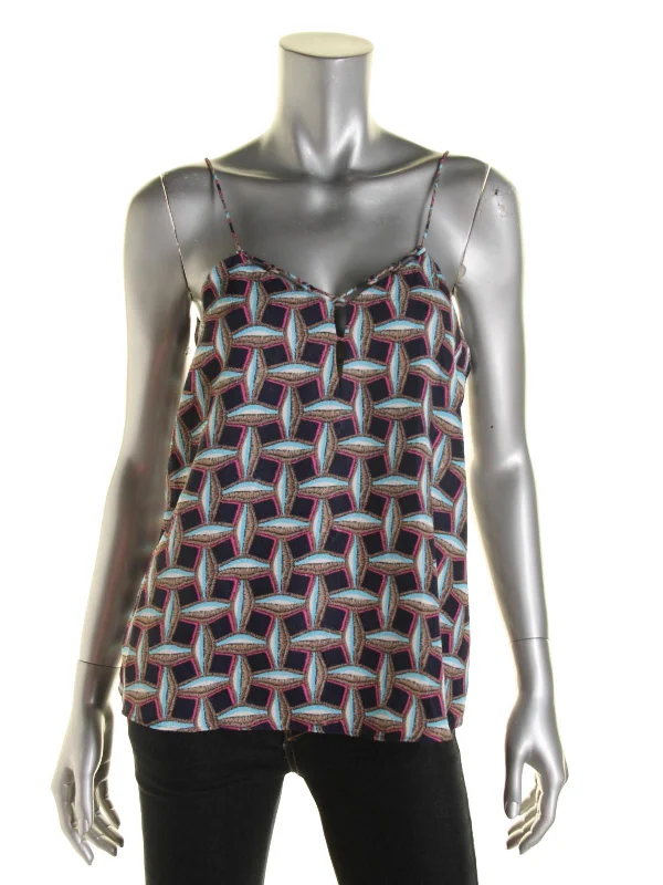 Laid-Back Elegance Womens Crepe Cut-Out Tank Top