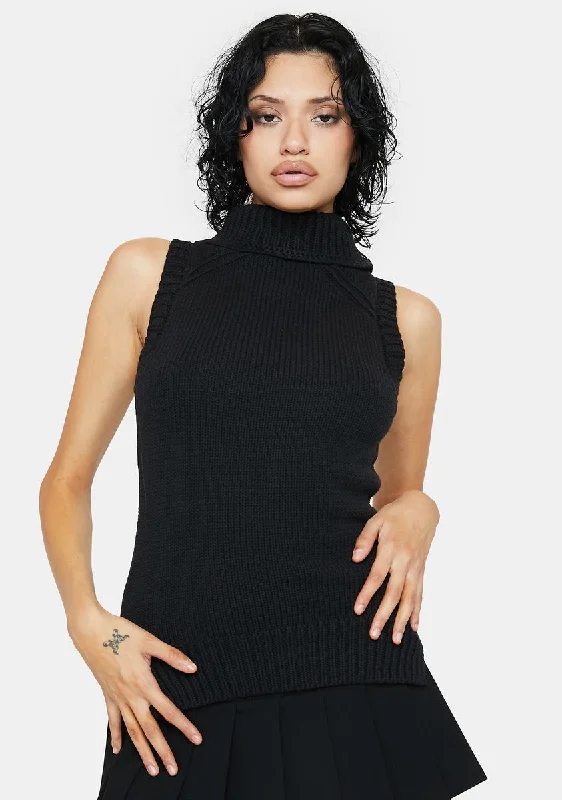 Comfortable Outfit For Women Slick Get Real Turtle Neck Tank Top