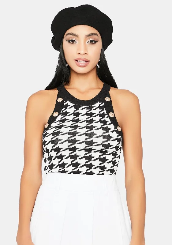 Trend Alert Night U And Me In Paris Houndstooth Crop Tank Top
