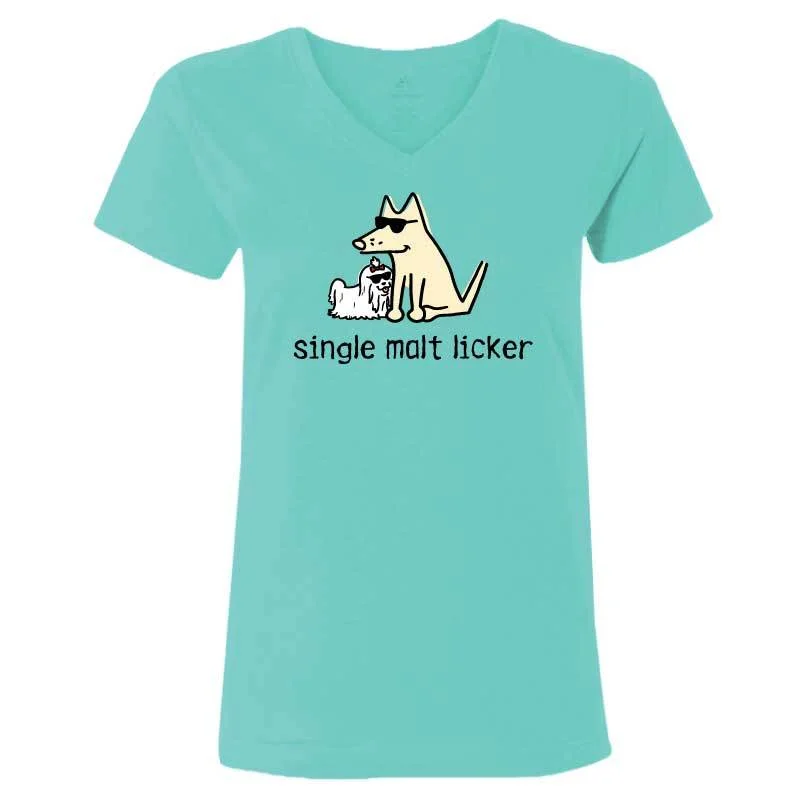 Women's Fashionable Attire For Work Single Malt Licker - Ladies T-Shirt V-Neck