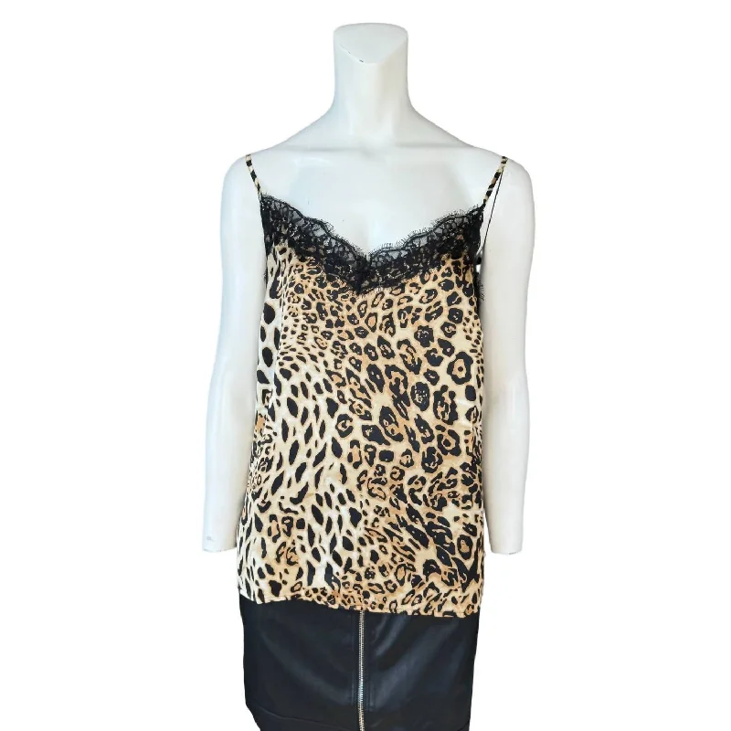 Comfortable Women's Outfits Animal Print Cami Top In Brown, Tan, Black