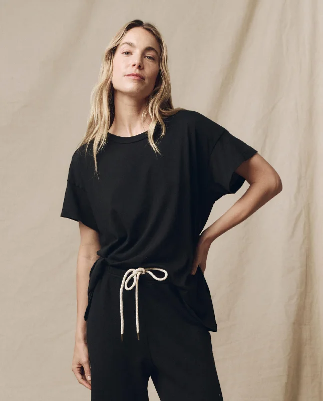 Vintage-Inspired Garments The Boxy Crew. Solid -- Almost Black