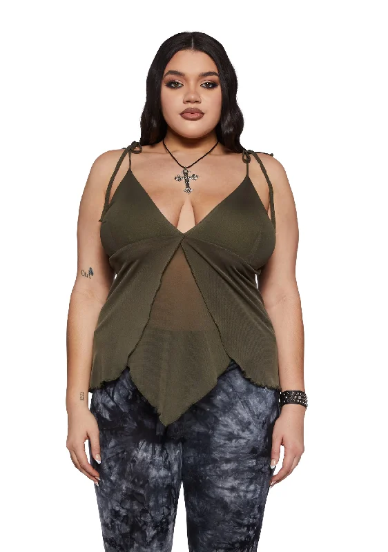 Bundle Offer Plus Not That Easy Cami Top - Green