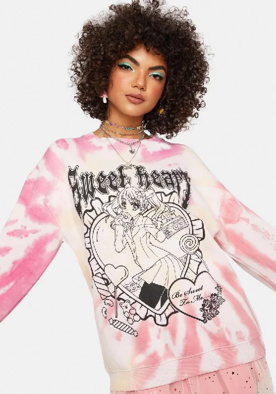 Laid-Back Elegance Sweet Heart Tie Dye Sweatshirt