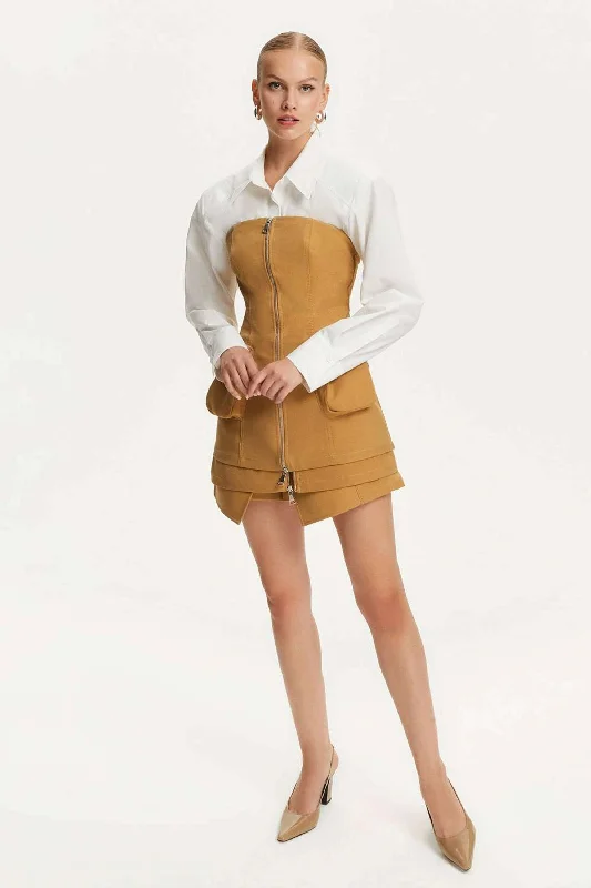 Casual Chic Clothing Strapless Crop Top with Cargo Pocket