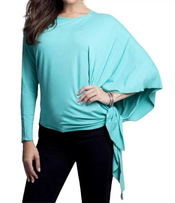 Athleisure Wear Asymmetrical Tunic Top In Mint