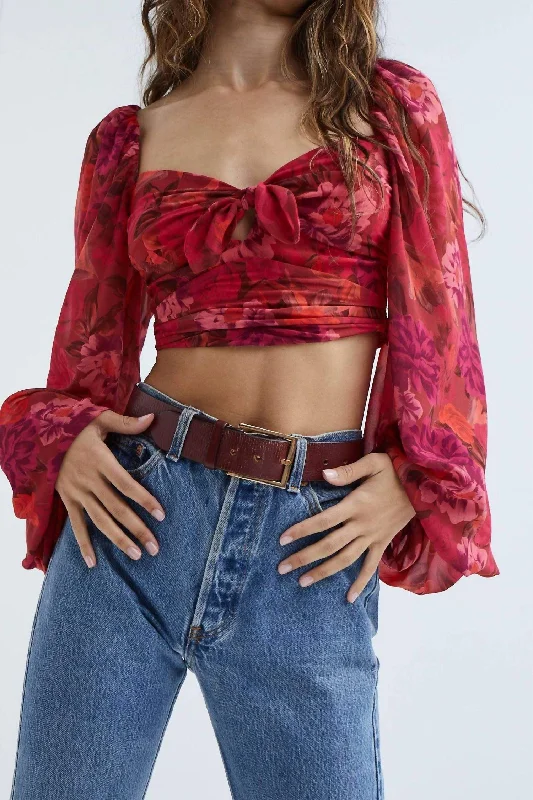 Stylish Women's Apparel Trisha Crop Top In Red