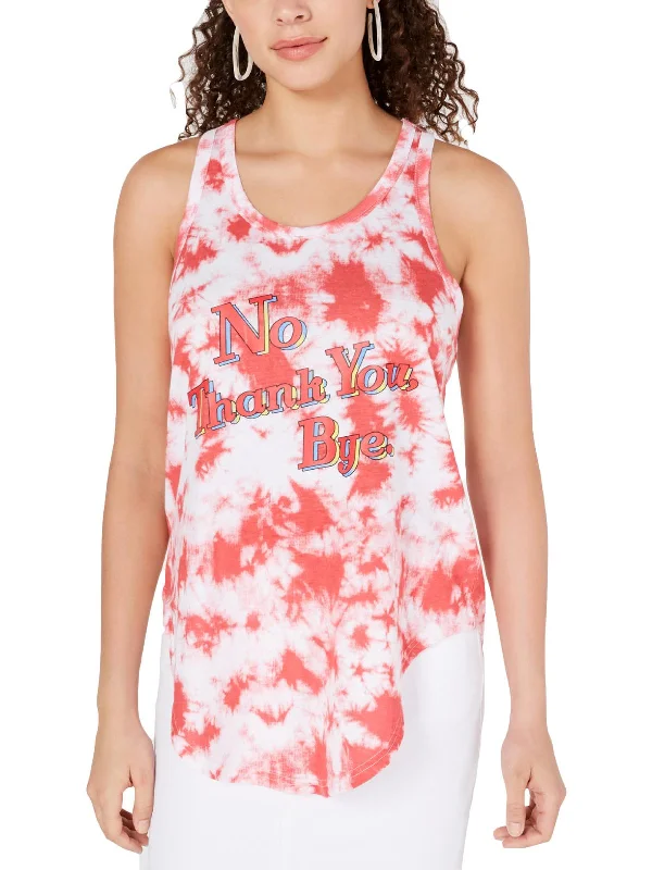 Summer Sale Juniors No Thank You, Bye. Womens Tie Dye Racerback Tank Top