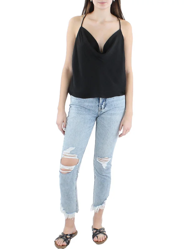 Holiday Special Offers Womens Cropped Oversized Tank Top