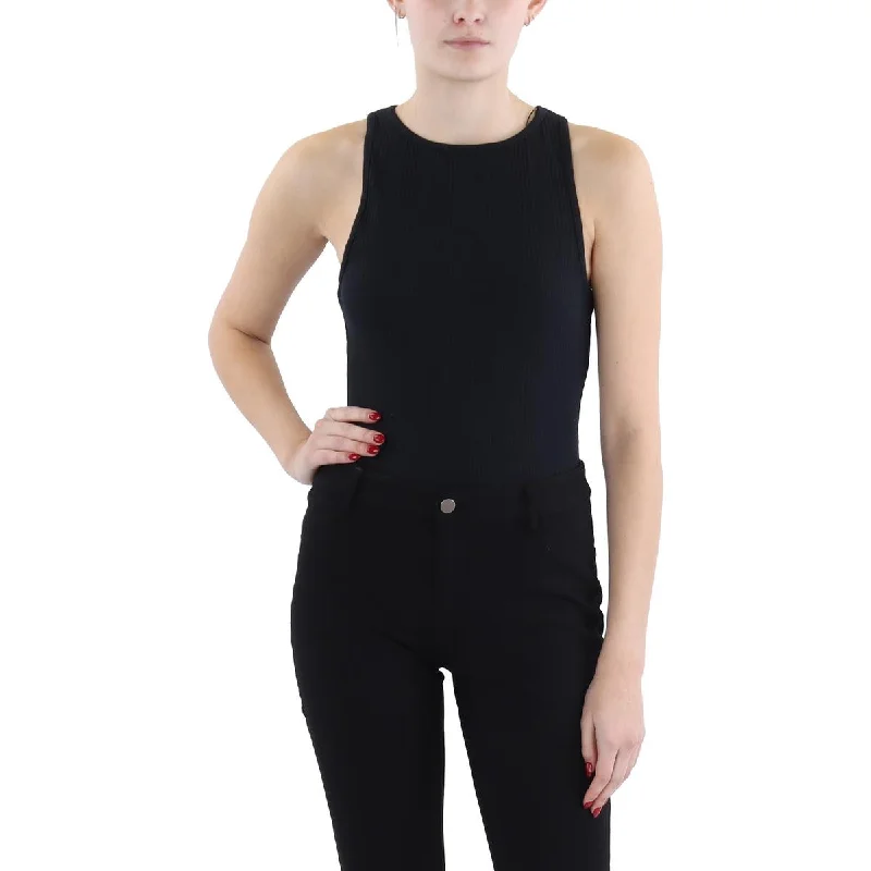 Stylish Women's Garments Womens Ribbed Halter Bodysuit