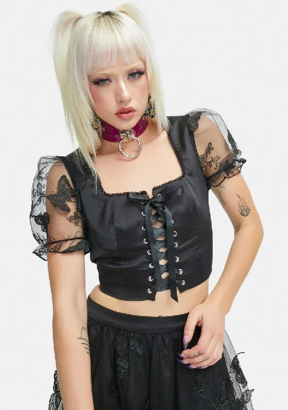 Casual Fashion Everything Changes Butterfly Crop Top