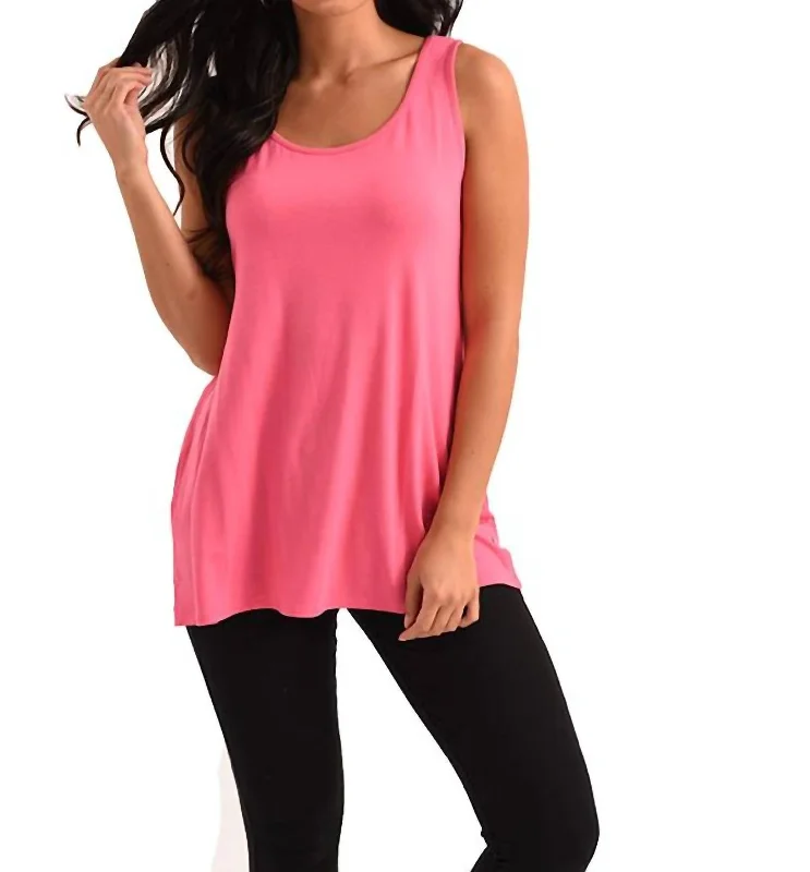 Sale For Women French Kyss Long Tank Top In Fuchsia
