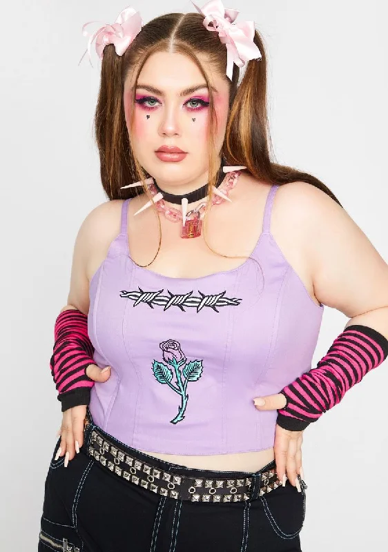 Relaxed Style Plus Tacks For Snacks Corset Crop Top