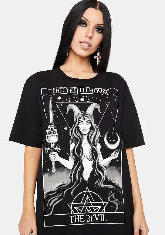 Women's Evening Wear for Special Occasions Capitalized Energy Oversized Graphic Tee