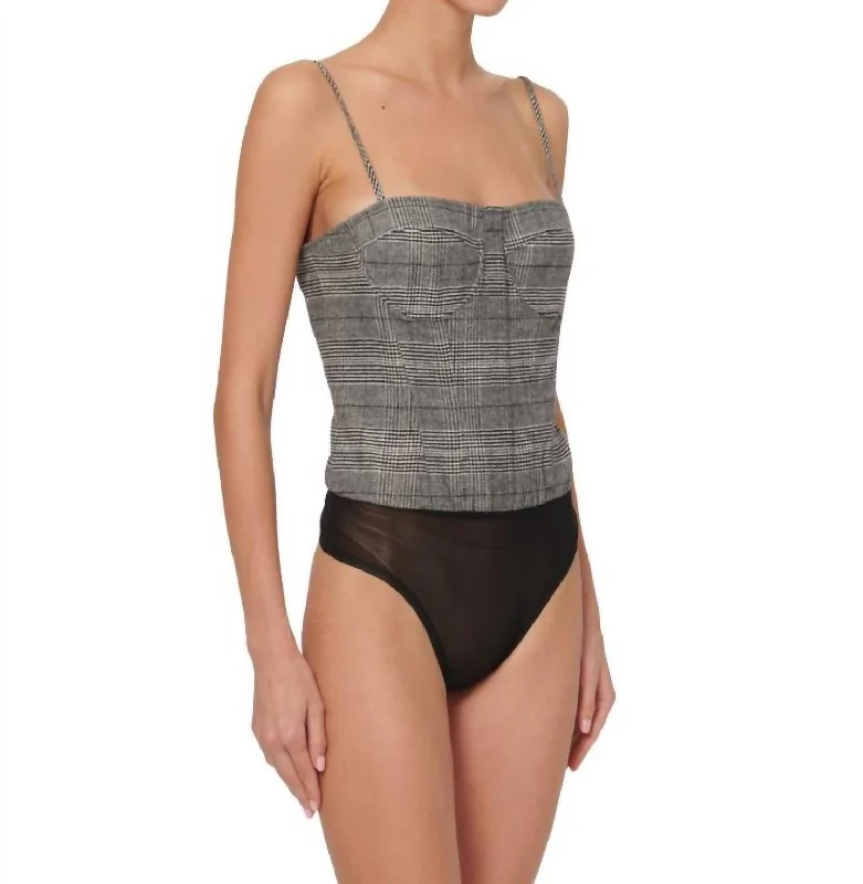 Women's Vintage Attire Monet Bodysuit In Black White