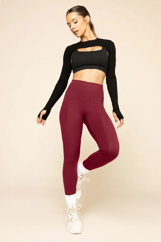 Elegant Women's Attire Supersculpt™ Leggings with Pockets - Crimson