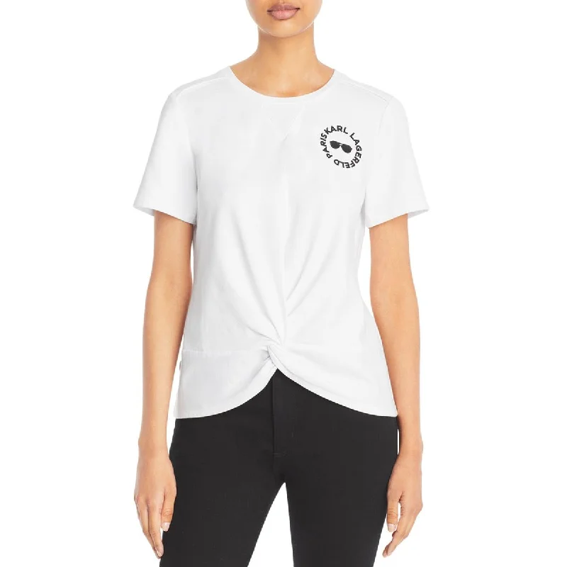 Chic & Cozy Apparel Womens Round Neck Knot Front T-Shirt